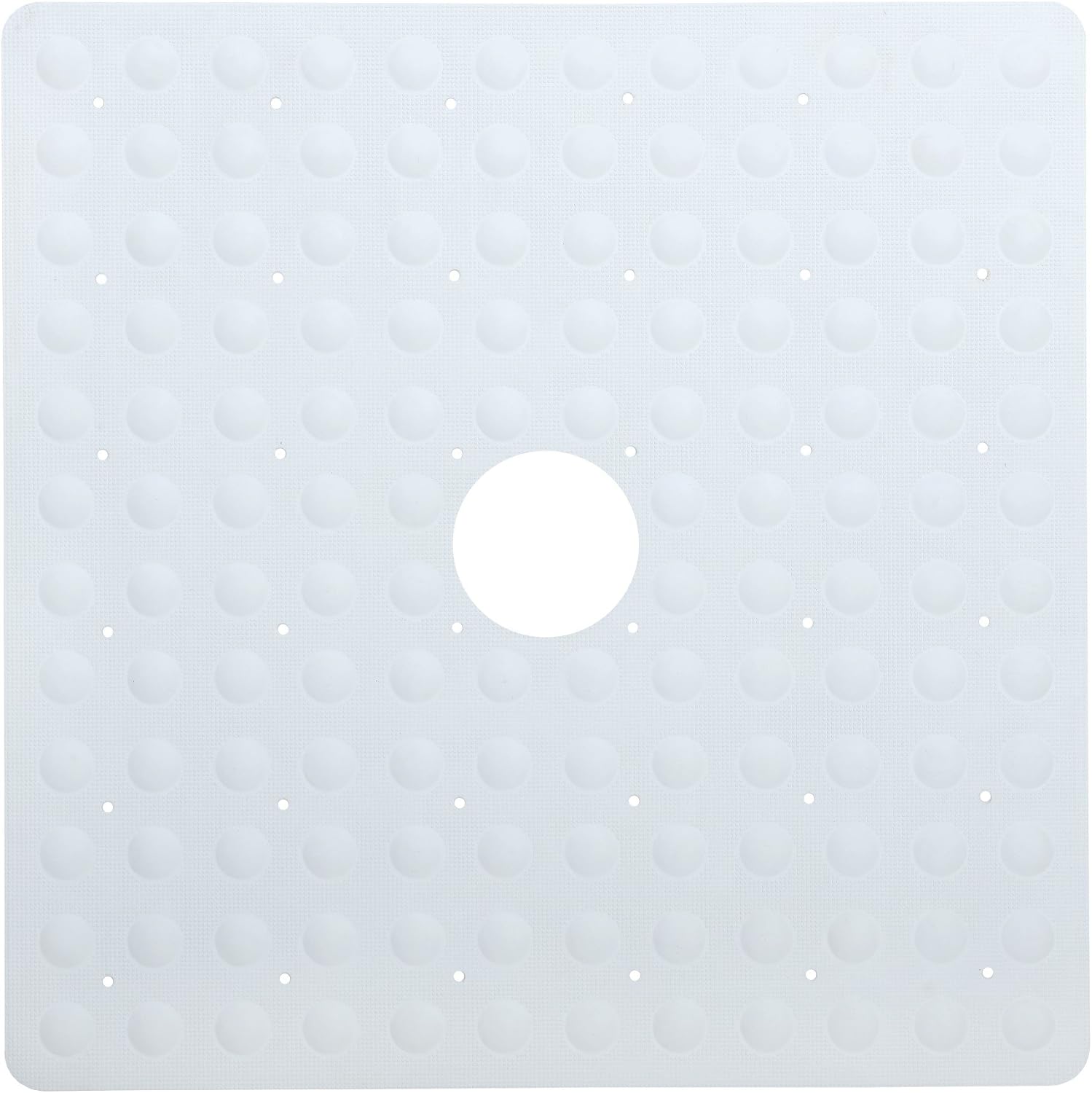 SlipX Solutions White Square Rubber Safety Shower Mat with Microban Provides Reliable Slip-Resistance in Shower Stalls (Mildew Resistant, 140 Suction Cups, Great Drainage) : Beauty
