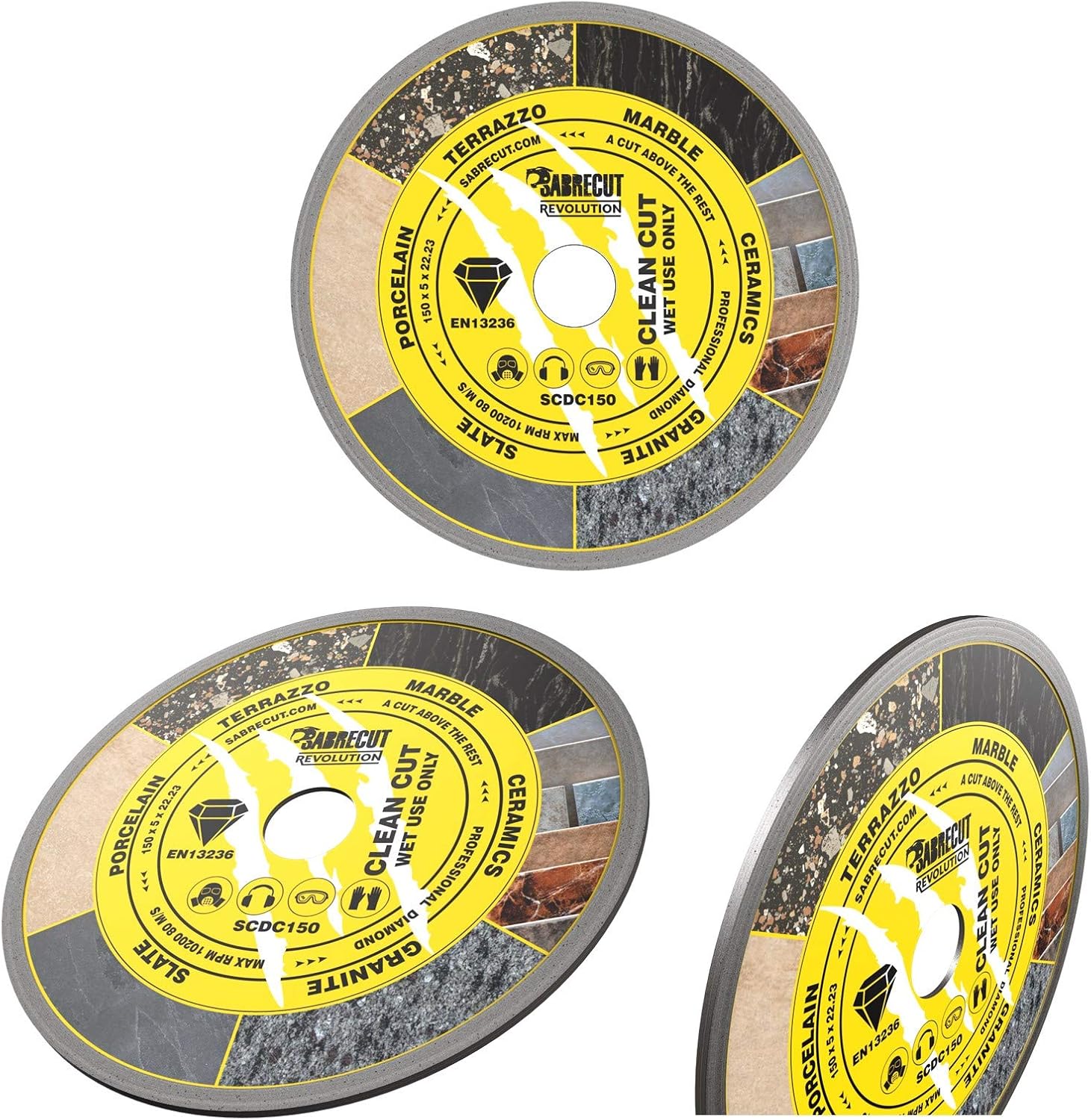 1 x SabreCut SCDC150 150mm (6 inch) x 5mm x 22.23mm Bore Continuous Rim Diamond Angle Grinder Circular Saw Blade - Image 4