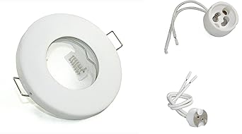 ***Sonderpreis*** Einbaustrahler IP65 Optik: Weiss Bad | Dusche | Sauna | inkl. GU10 Fassung 230Volt + MR16 GU5.3 Fassung 12V