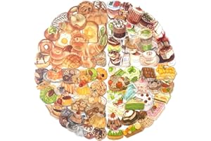 Maxleaf 80PCS Dessert Cake Clear Stickers for Scrapbook Decoration, 4 Series Retro Foods Bread Cake Coffee Stickers for Daily Life Diary Album Decoration