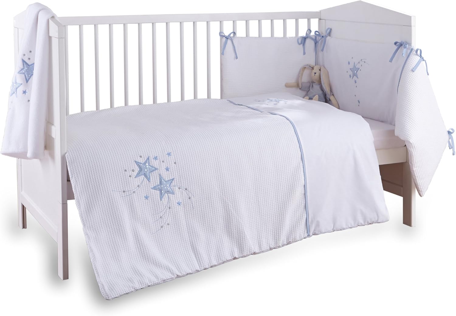 blue cot bed sheets