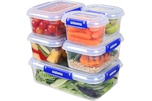 Sistema KLIP IT PLUS Food Storage Containers, Leak-Proof Seal, Airtight & Stackable Meal Prep Container Set with Lids, School