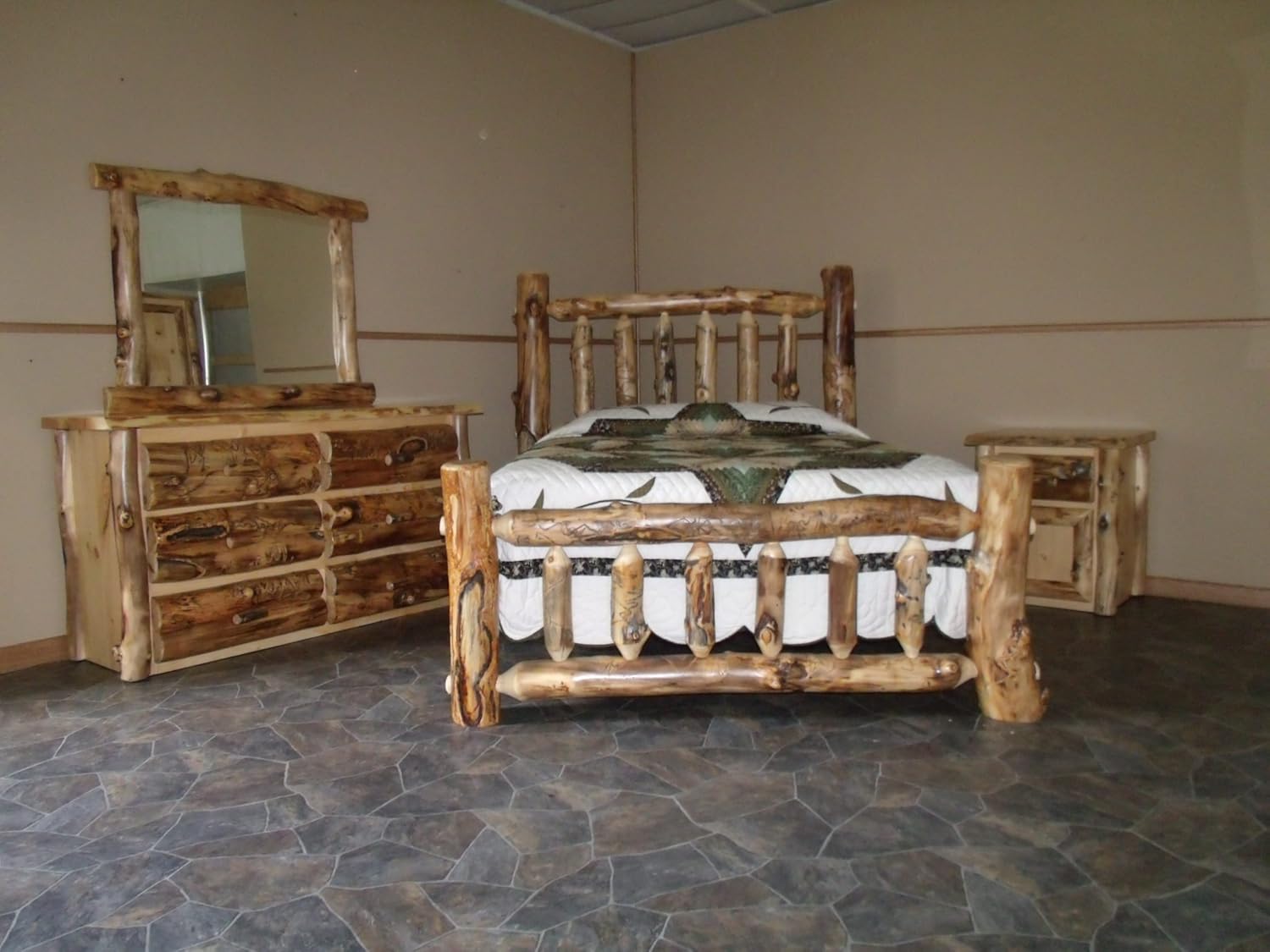 Amazon Com Furniture Barn Usa Rustic Aspen Log Bedroom Set