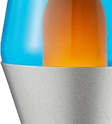 Lava Lamp 2117 Orange Wax Blue Liquid Silver Base Cap 14.5in view 5