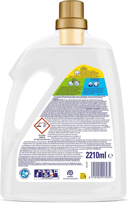 Oxi Action Gold Quitamanchas multipoder para la ropa, Elimina Olores y Evita Desteñidos, en gel, sin Lejía, 2210 ml