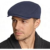 Connectyle Men's Classic Newsboy Cap Cotton Flat Ivy Irish Cap Fitted Gatsby Driving Cabbie Hat Flat Winter Golf Hats