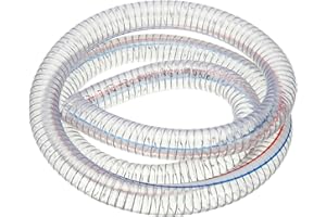 PATIKIL 1-1/8" ID Wire Reinforced Hose 6.6 Ft, PVC Vinyl Suction Tubing High Pressure Chemical Resistant with Spiral Steel Wi