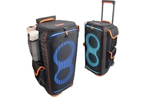 BXAXGX Protective Cover for PartyBox Stage 320 Speaker Double-Layer Shield, Scratch-Resistant, Dust proof Shell, Custom Fit Speaker Jacket, Breathable Mesh Sleeve, w/4 Storage Pockets (partybox 320)