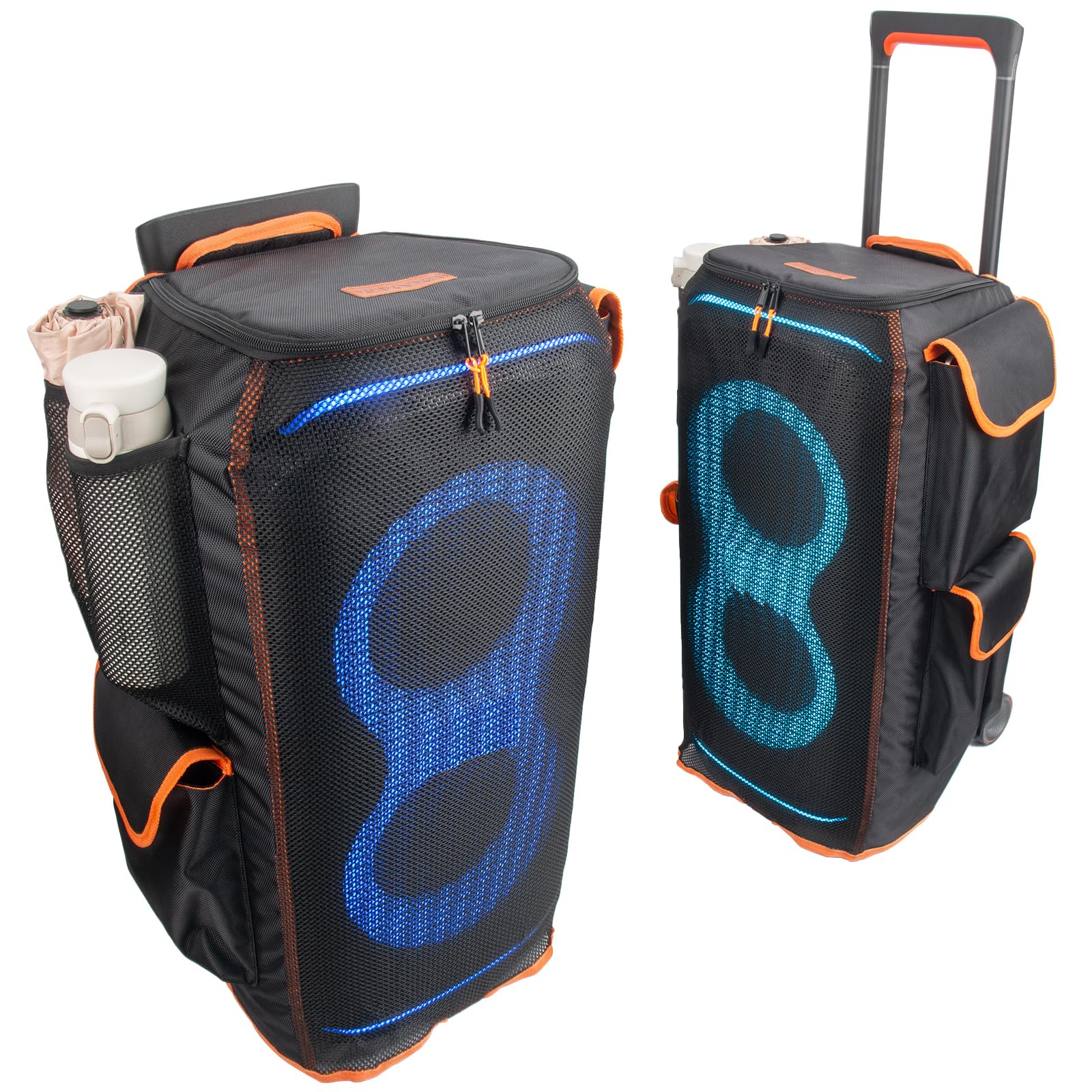 Protective Cover for PartyBox Stage 320 Speaker Double Layer Protection, Scratch-resistant, Dustproof Shell, Custom Speaker Jacket, Breathable Mesh Sleeve, w/ 4 Storage Pockets (Party Box 320)