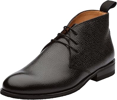 mens black leather chukka