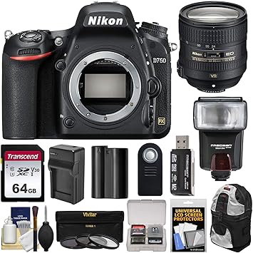 Amazon.com : Nikon D750 Digital SLR Camera Body with 24-85mm VR Lens + 64GB Card + Battery \u0026 Charger + Backpack + 3 Filters + Flash + Kit : Camera \u0026 Photo