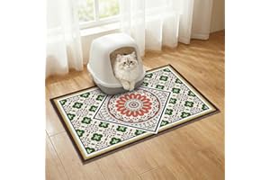 Cat Litter Mat 60 x 43 cm,Heavy-Duty Kitty Litter Mat with Deep Textured Surface,Waterproof & Easy Clean, Ideal for Multiple 