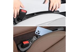heqxwl Car Seat Gap Filler Set of 2,Silicone Multifunctional Seat Side Gap Filler with Organizer & Hook Function,Universal Fit Car SUV Truck Fill The Gap Between Seat & Console（Black）