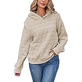 Famulily Women's Fashion Quilted Hoodies Textured Sweatshirt Casual Long Sleeve Chunky Warm Hooded Pullover Winter Clothing
