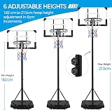 Yaheetech Portable Basketball Stand 28in Backboard Adjustable 182-213cm view 5