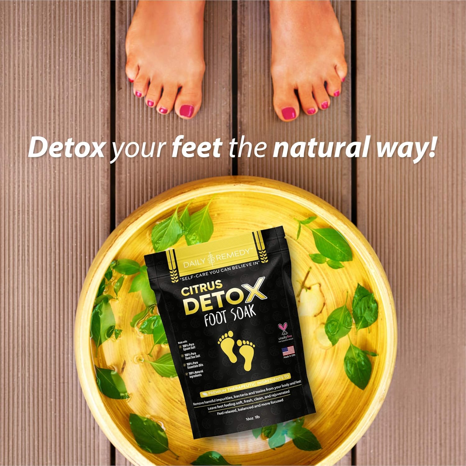 Citrus Detox Foot Soak with Epsom Salt - Removes Toxins, Foot Callus, Boost Immune, Helps Treat Athletes Foot, Inflammation, Tired, Aching Feet and Toenail Fungus lbs1: Beauty