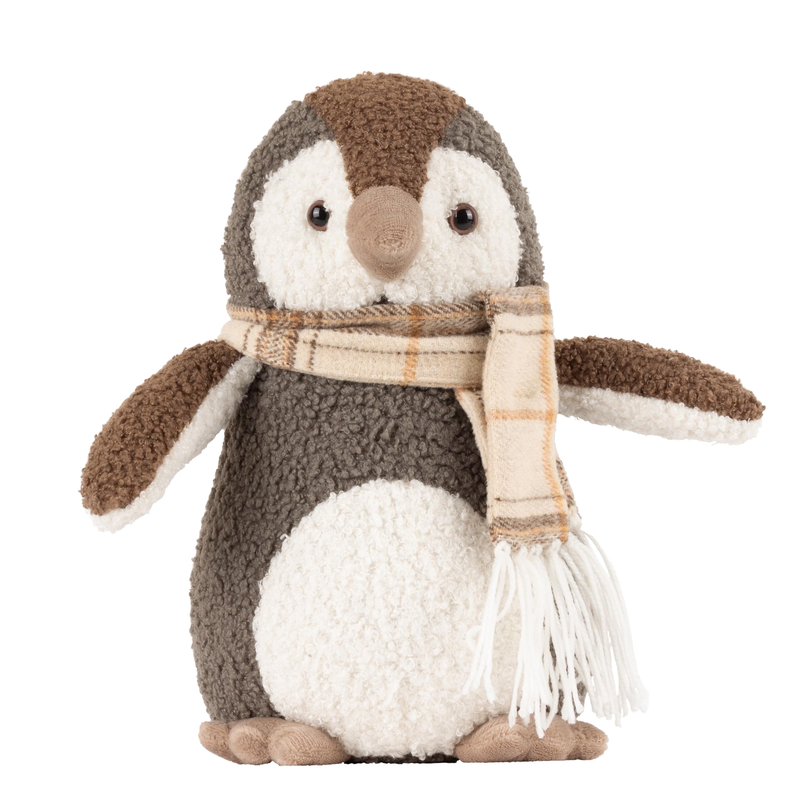 Paoletti Boucle Penguin Doorstop – Heavyweight, Sand Filled, Decorative Animal Door Stopper, Polyester, 17 x 18 x 30 cm