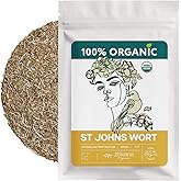Organic St Johns Wort Herb (4 oz) &ndash; Dried Loose Leaf Saint John&rsquo;s Wort Tea