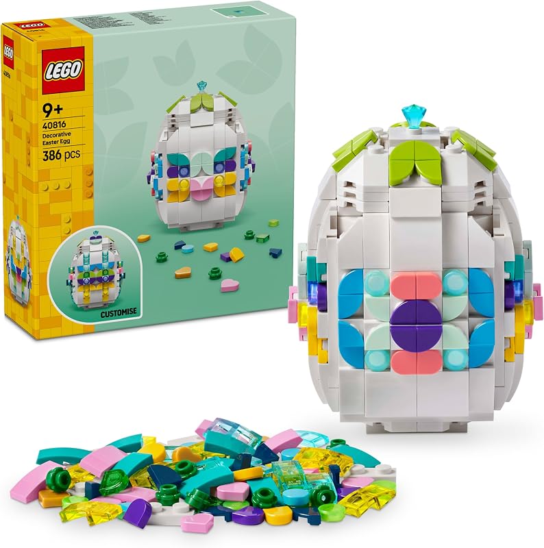 Uovo di Pasqua Decorativo - Decorazione Pasquale Giocattolo con Elementi Colorati come Cuori Dorati e Pietre Preziose - Regalo Creativo di Arti e Mestieri per Bambine e Bambini da 9 Anni - 40816