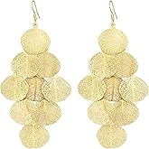 FANZE Boho Dangle Earrings for Women,Gold Long Drop Chandelier Bohemian Leaf Earrings Trendy Women Jewelry Gift