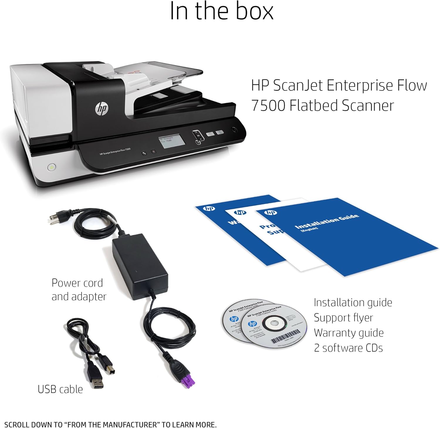 HP ScanJet Enterprise Flow 7500 Flatbed OCR Scanner (L2725B#BGJ): Electronics