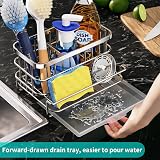 HapiRm Kitchen Sink Organiser 4 in 1 Silver Stainless Steel Caddy view 6