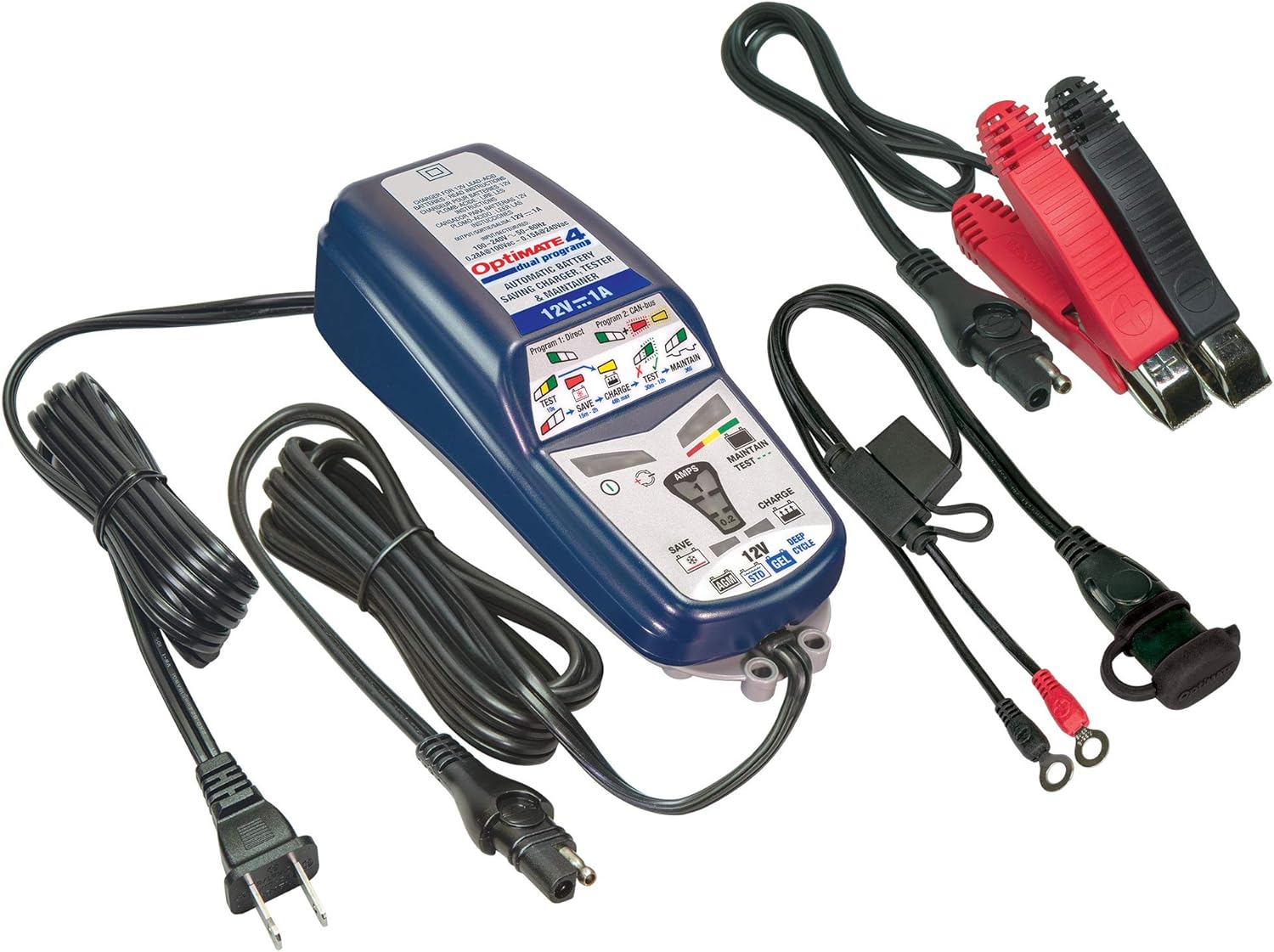 OptiMATE 4 CAN-bus edition, TM-351 8/9-step 12V 1A battery Saving charger-tester-maintainer: Automotive