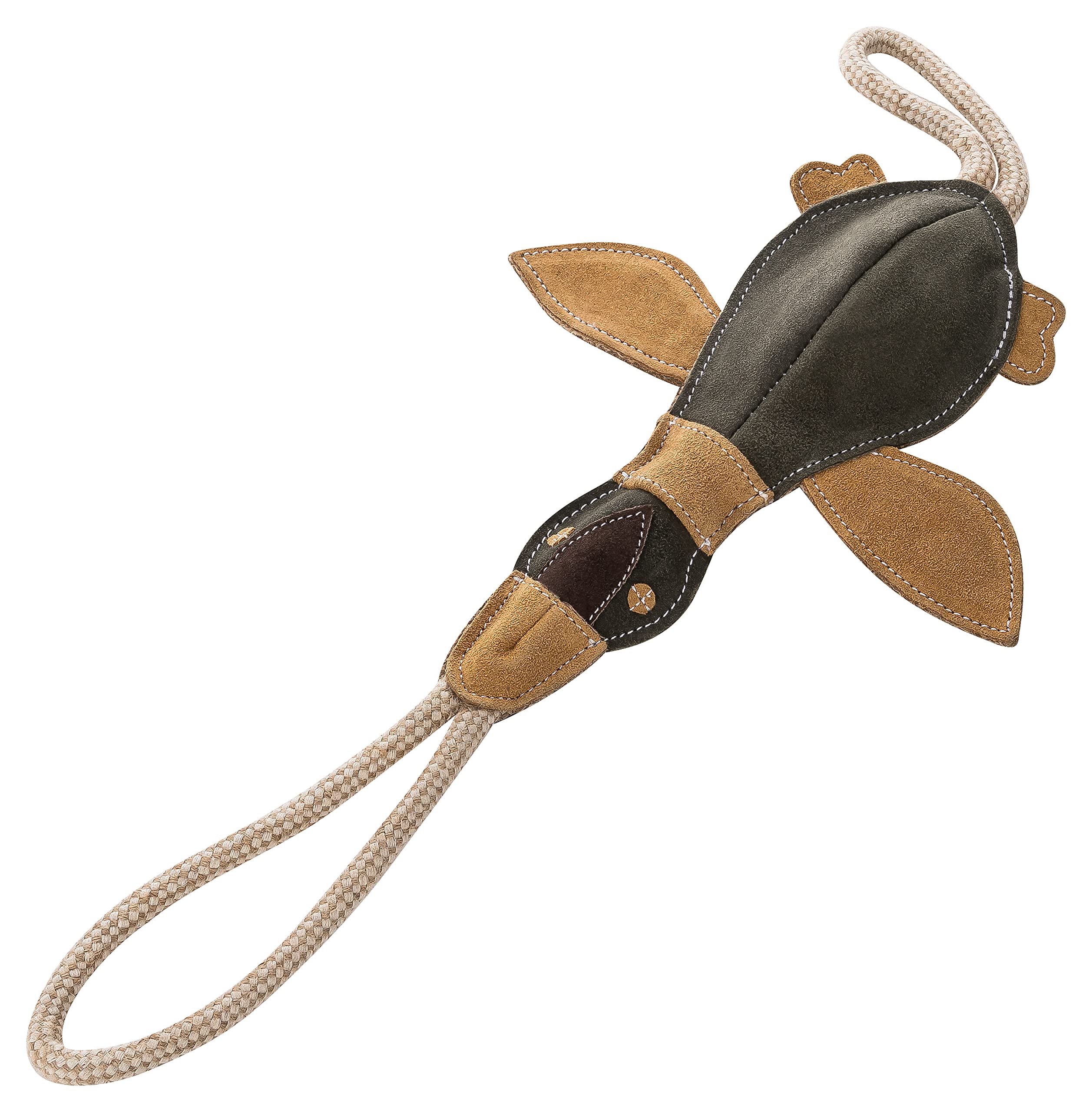 Schnüffelfreunde Dog Toy - Donna Duck - Cuddly Toy with Rope - Leather Toy for Dogs