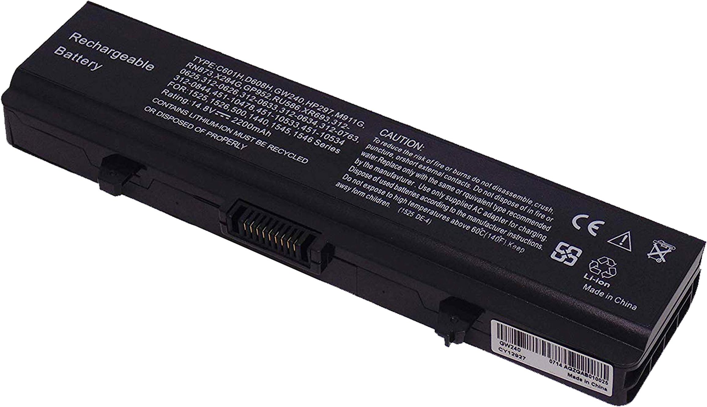 GOLEMON 14.8V 28Wh GW240 GP952 RN873 HP287 HP277 451-10532 Laptop Battery Compatible with Dell 500 ; Inspiron 1525/1526 / 15