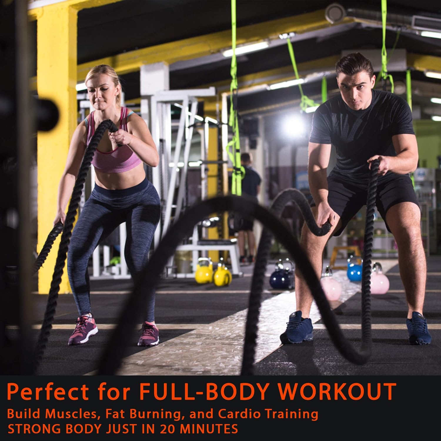 TOPITOP Battle Ropes with Anchor Kit, Upgraded Ropes for Working Out Poly Dacron Heavy Gym Rope 1.5 Inch 30ft Length for Strength Training, Cardio Workout Ropes, Crossfit, Fitness Exercise Rope : Sports & Outdoors