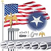 Flag Pole for Outside House,20 FT Heavy Duty Flag Pole 12 Gauge Extra Thick Aluminum Flagpole for 3x5 Flags Outdoor, American Flags for Outside with Pole Kit for Residential or Commercial
