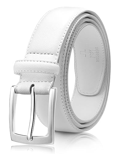 MILORDE Men's Casual Leather Jeans Belts Classic Work Business