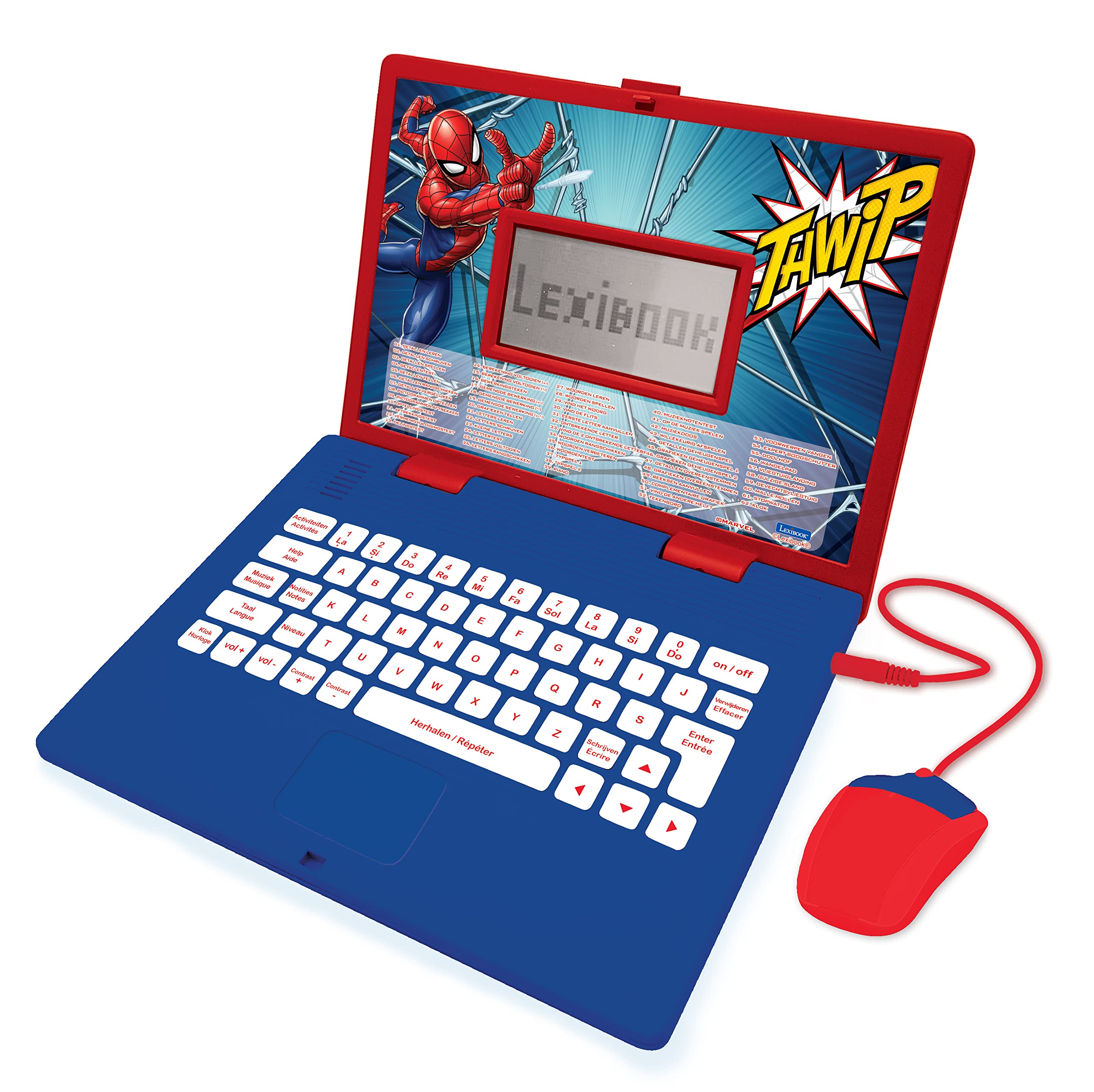 Lexibook JC598SPi10 Spider-Man Educational Computer Bilingual French/Dutch Toy for Children with 124 Activities for Learning, Fun and Piano Play, One Size