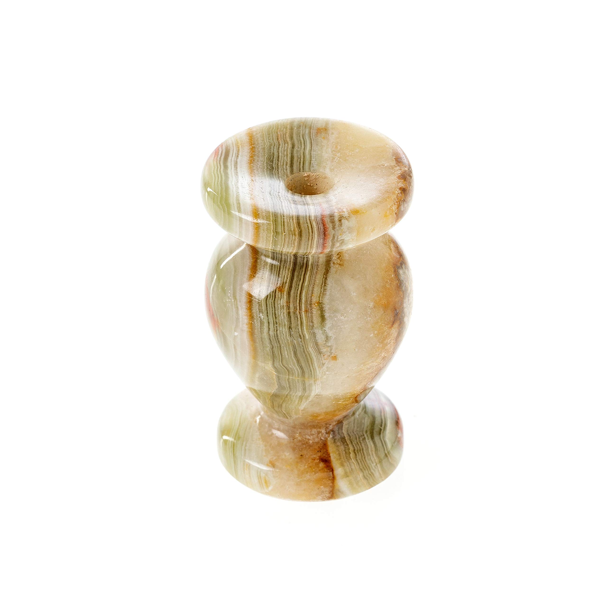 Danilovo Candle Holder, Natural Onyx Candlestick for Thin Candles, Orthodox Candle Holder Made of Onyx Marble, Ideal for Candles up to Diameter Ø 9 mm (Height 8,2 cm)