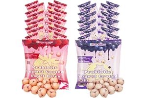 Zofia Sweet Yogurt Covered Fruit Snacks Variety Pack, 0.7oz - 36 Pouches Net 25.4oz (Strawberry 18 + Blueberry 18), Probiotic Mixed Berry Yogurt Bites, Dietary Fiber + Real Fruit, Healthy Snack, 360Ct