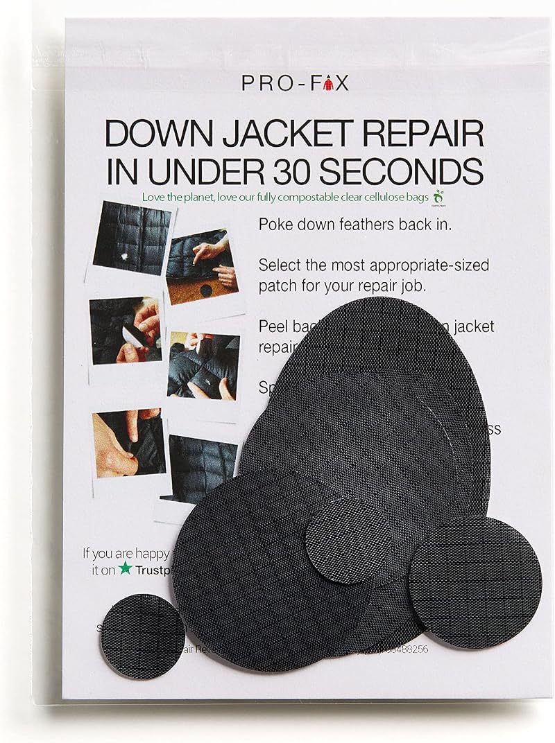 DJR PRO-FIX Ripstop Repair Patch Kit Waterproof Self-Adhesive 7 pcs Black