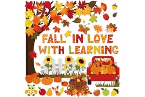 PAJEAN 135 Pieces Fall Classroom Bulletin Board Decorations Autumn Thanksgiving Fall Tree Bulletin Board Decorations Maple Leaves Fall Tree Cutouts for Home Classroom Wall Bulletin Board Decor