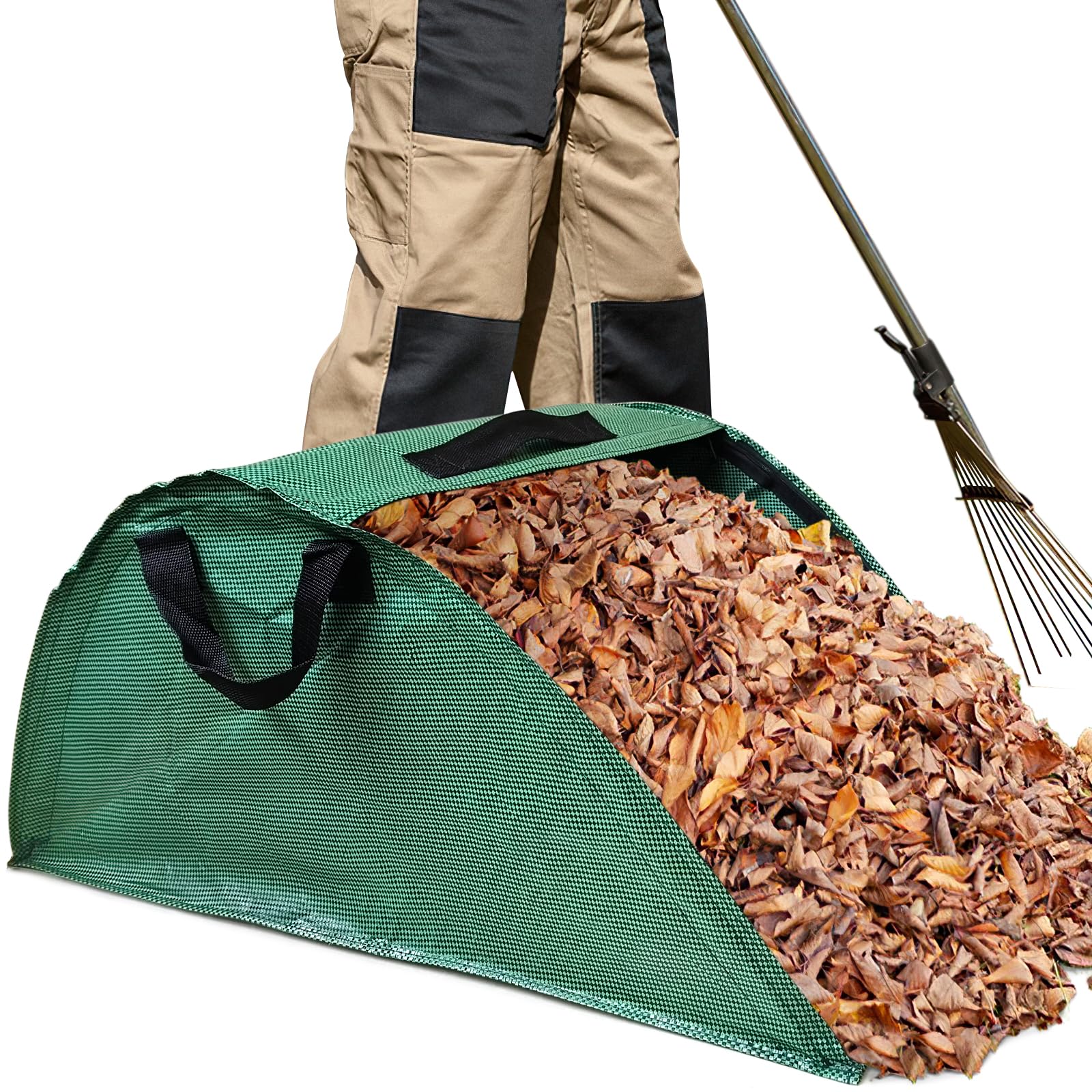 Photo 1 of EOONTOON 30 Gallon Leaf Collector, Leaf Bag Chute, Portable Pop Up Leaf Bags, Foldable Dustpan Leaf Pick Up Tools Leaf Loader, Reusable Yard Garden Bags for Leaves Lawn Trash(100 L) Dimensions