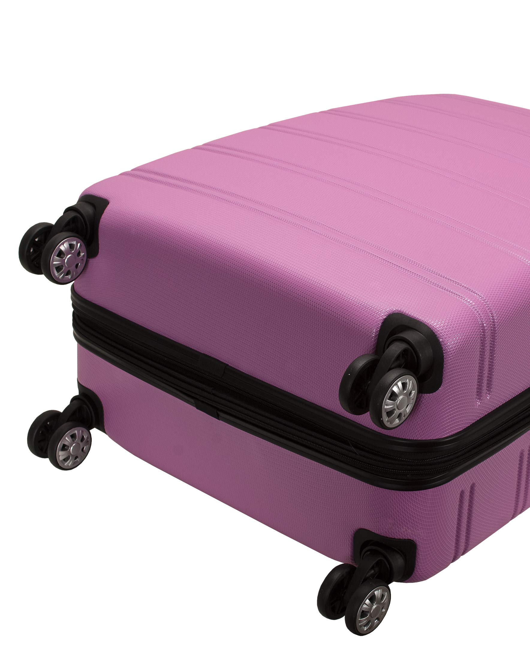 Rockland Melbourne Hardside Expandable Luggage with Spinner Wheels, Pink, 2 Piece (20/28)