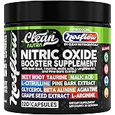 NosFlow Nitric Oxide Supplements for Men | Beet Root Taurine L-Arginine Malic Acid L-Arginine L-Citrulline Pine Bark Glycerol Agmatine Grape Seed Vitamin C B12 B3 by Clean Nutra