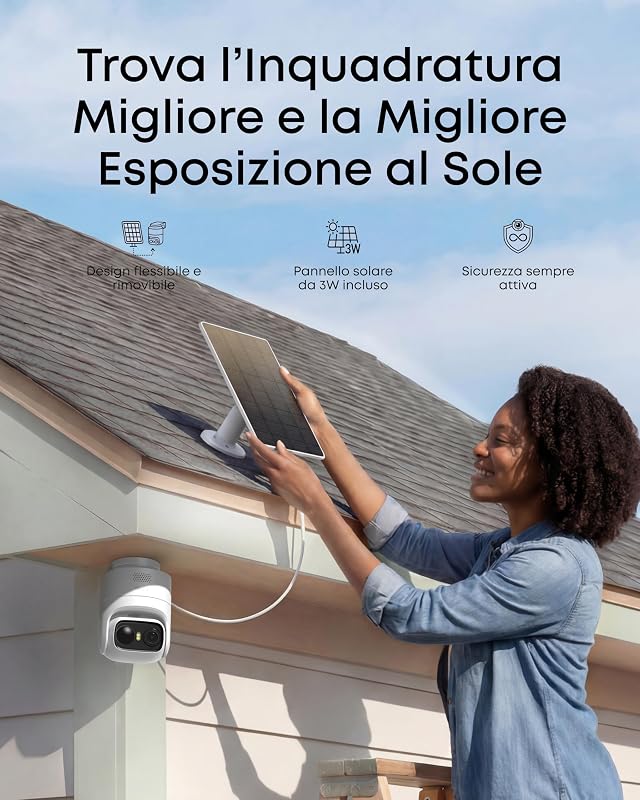 eufyCam C37, Telecamera Wi-Fi Esterno con Pannello Solare 2K