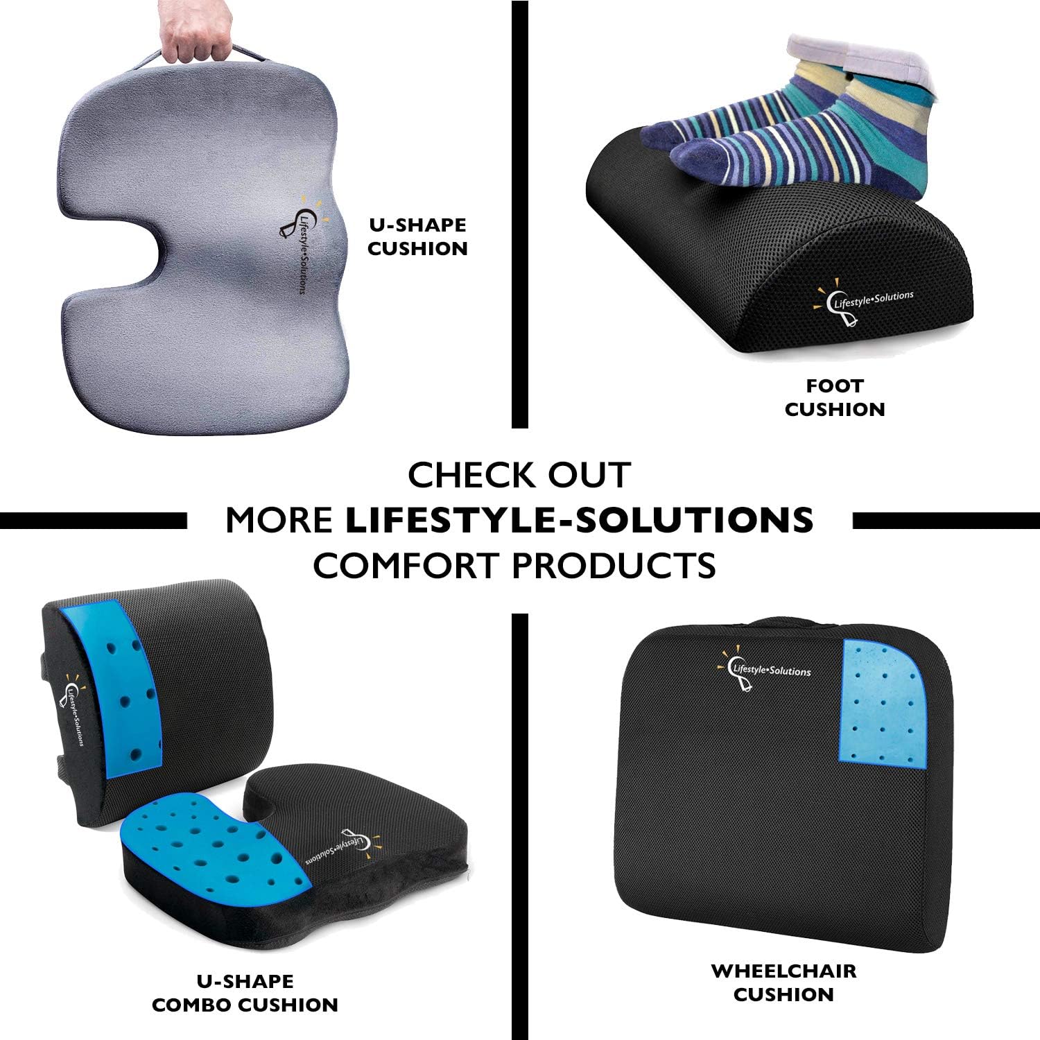 Lifestyle Orthopedic Gel Seat Cushion for Wheelchair, Waterproof Liquid Gel Cushion for Tailbone Pain Relief, Seat Pad for Car, Office Chair, Computer, Coccyx Cushion for Sciatica and Pressure Sores: Home & Kitchen