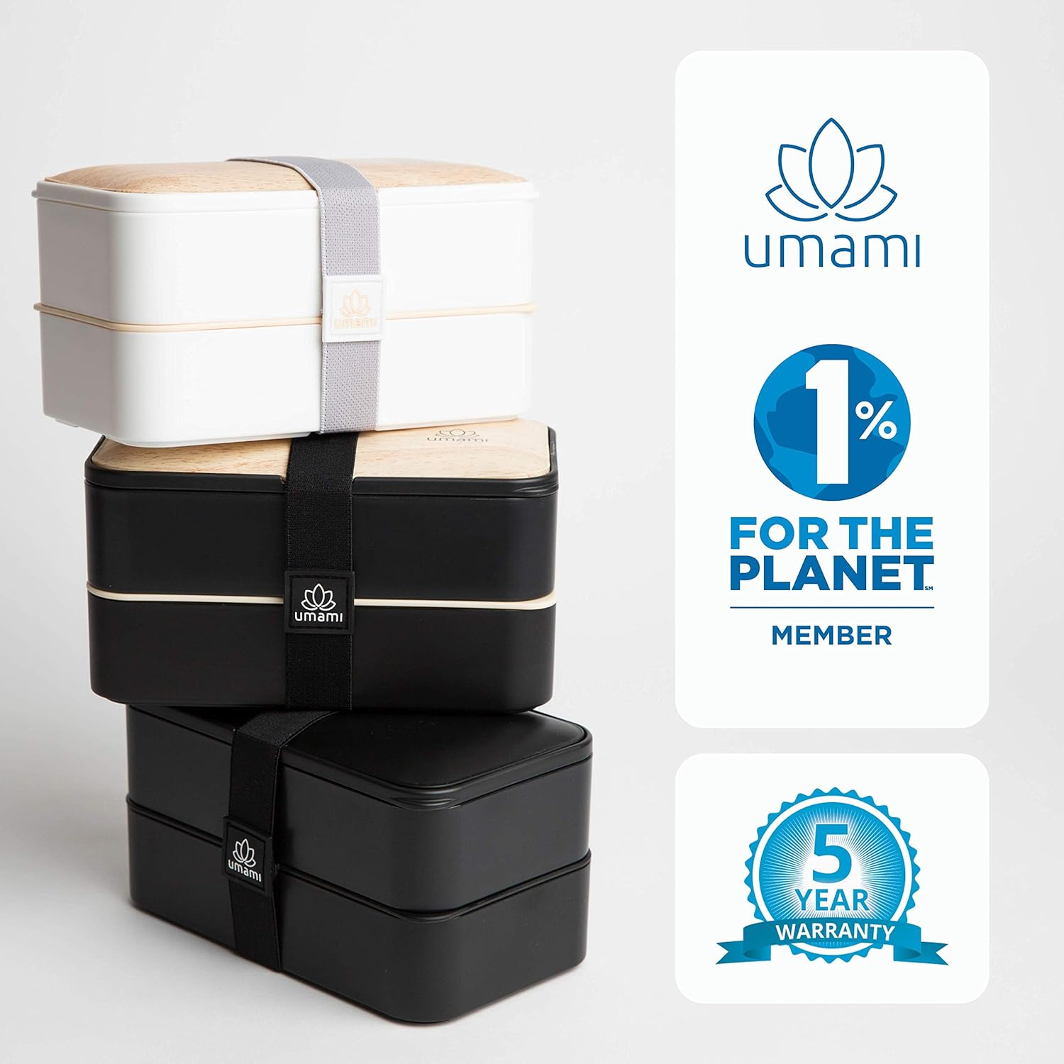 1100 ml Umami Bento Box Fibra di bambù Bianca Lunchbox