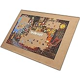 Lavievert Lightweight &amp; Portable Puzzle Board for Up to 1500 Pieces - Khaki | Wooden Jigsaw Puzzle Table Mat Plateau Storage Saver with Non-Slip Flannel Surface