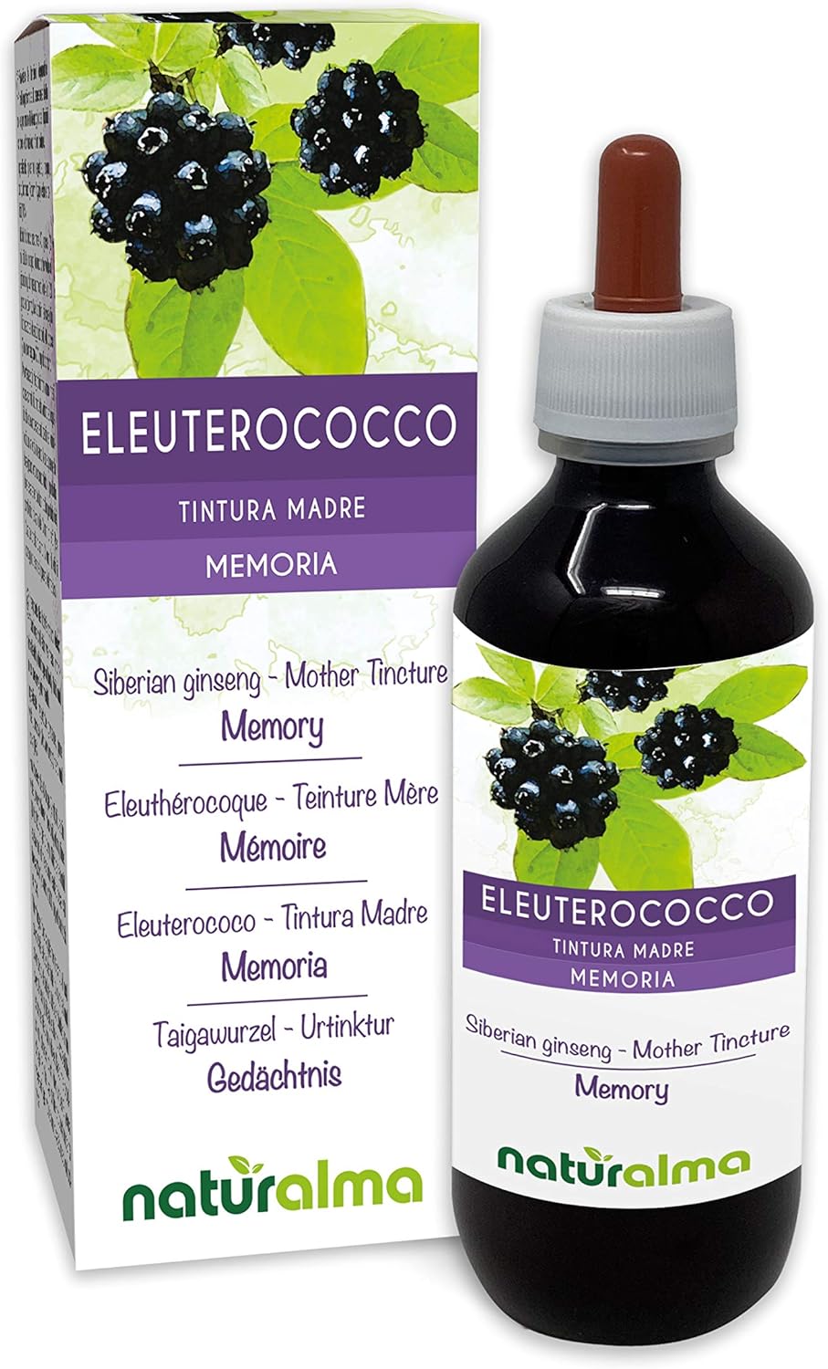 Siberian Ginseng (Eleutherococcus senticosus) Roots Alcohol-Free Mother Tincture Naturalma, Liquid Extract Drops 200 ml
