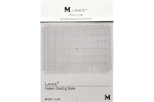 IDS INTERNATIONAL DESIGN SUPPLIES Lance PGS-1-LAN Pattern Grading Scale Ruler – 8.5" x 6" | Clear Plastic for Precise Pattern Adjustments & Seamless Grading