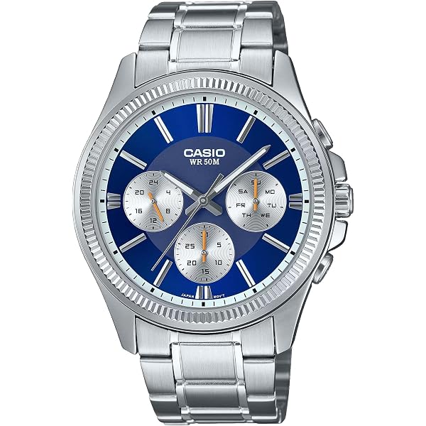 Amazon.com: Casio MTP1375D-2A2V Men's Stainless Steel Fluted Bezel