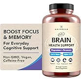 AMANDEAN Nootropic Brain Supplements for Memory and Focus, Improves Mental Clarity and Cognitive Function, Magnesium L-Threonate (Magtein), Lions Mane and Alpha GPC - (90 Veggie Capsules)