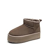 DREAM PAIRS Platform Mini Boots for Women Suede