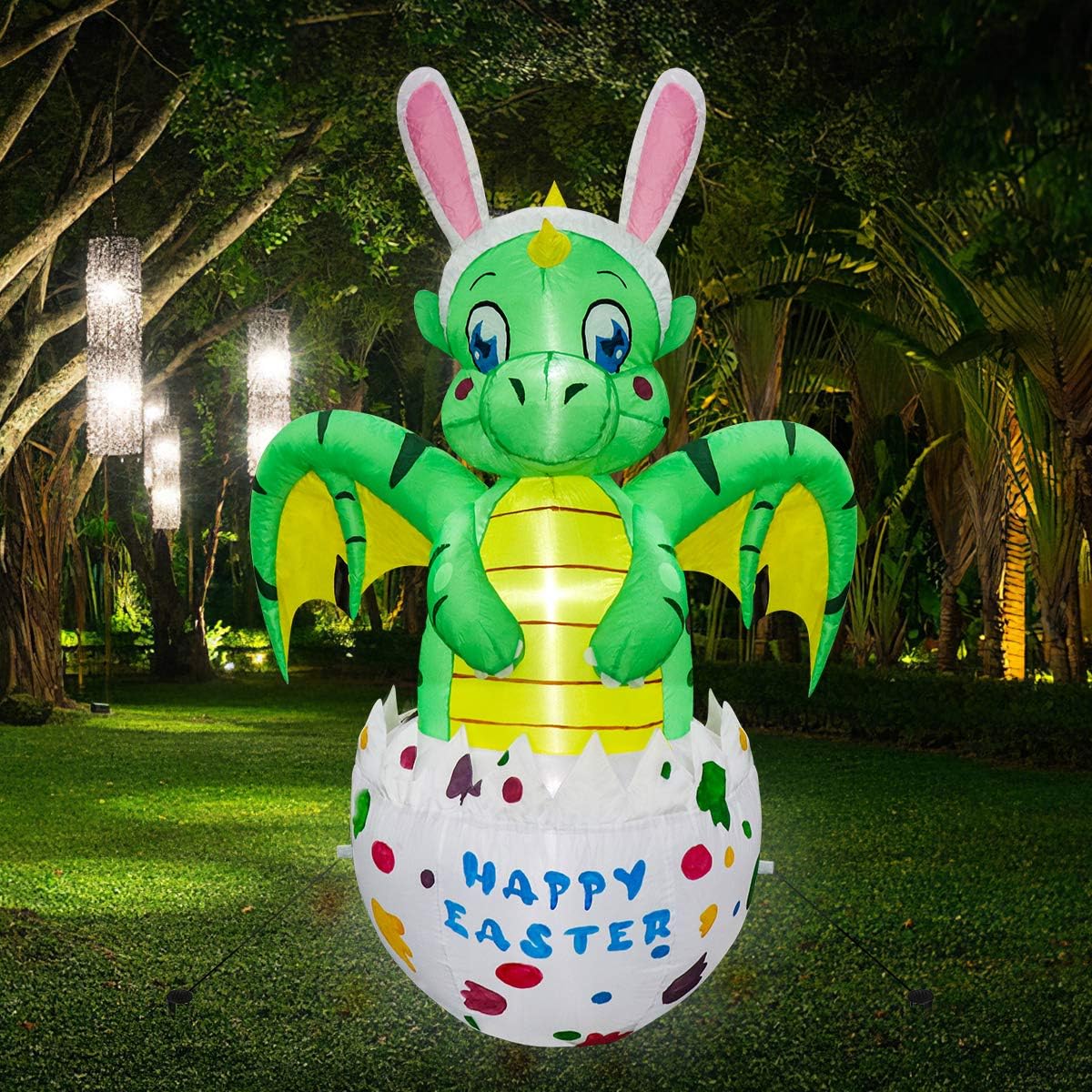 Meland Easter Inflatable Decorations 4.5FT - Inflatable Dinosaur in Eggs - Easter Blow up Décor with Light for Party Indoor Outdoor, Yard, Garden, Lawn: Garden & Outdoor